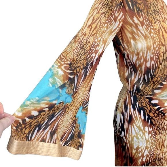 Bebe Geo Print Surplice Wrap Dress - Picture 3 of 6